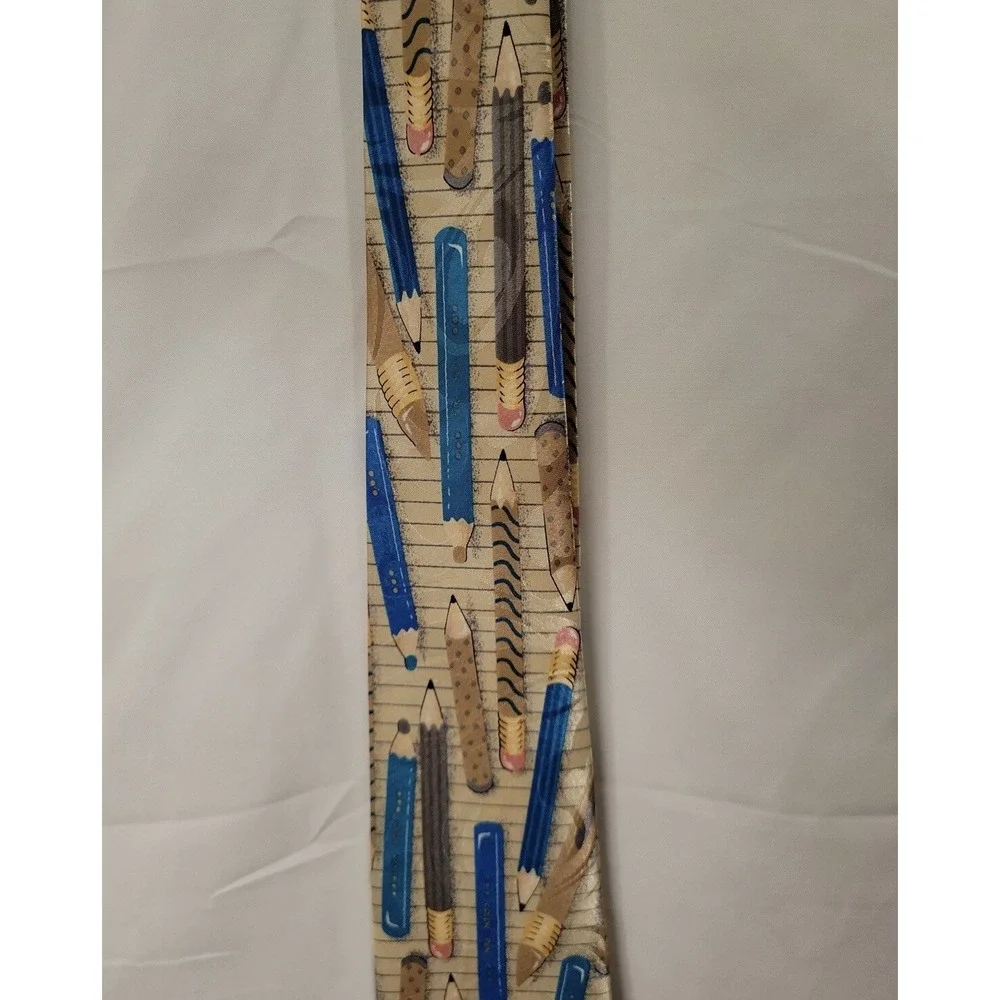 Vintage Novelty‎ Neck Tie Pencil Paper Steven Harris Teacher's Tie Collection